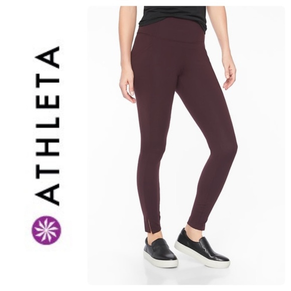 Athleta Mercer Tight in Aubergine (purple/maroon)